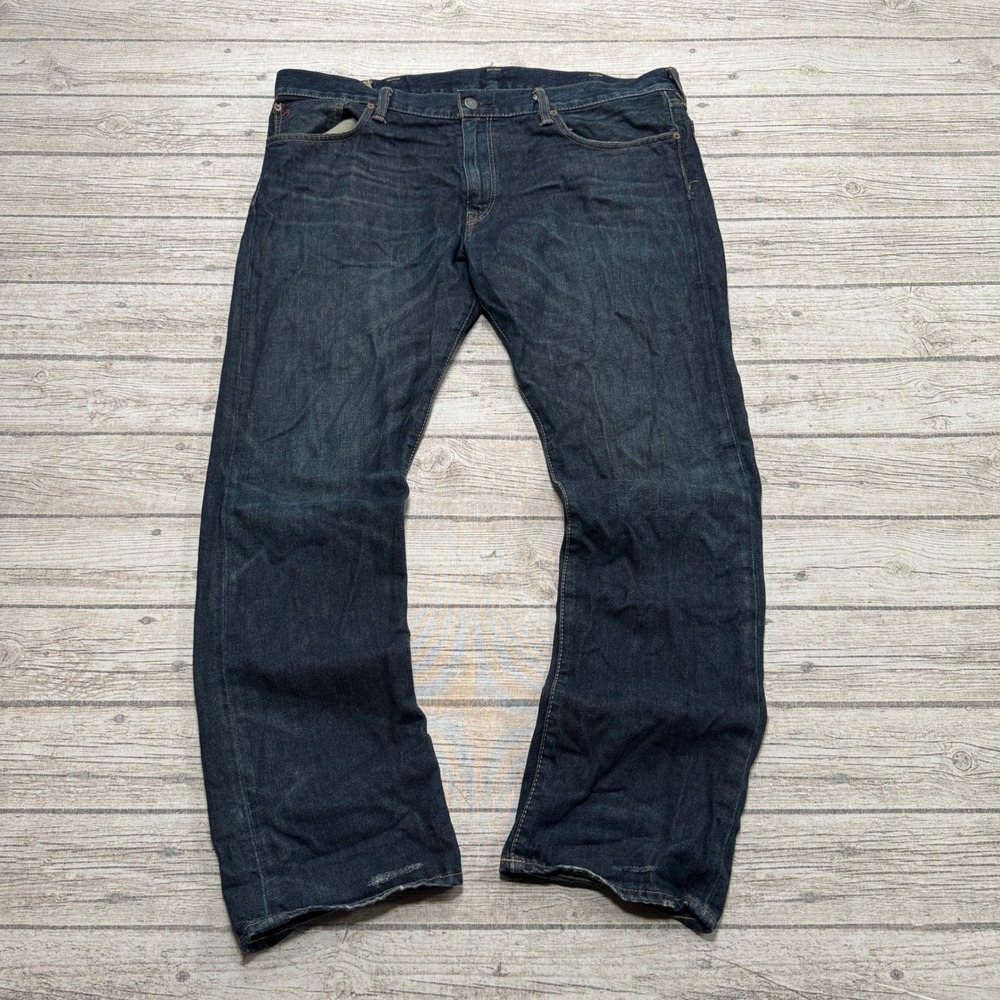 Vintage Polo Ralph Lauren Jeans Mens 38x30 Blue Dark Wash Straight Leg Dungarees